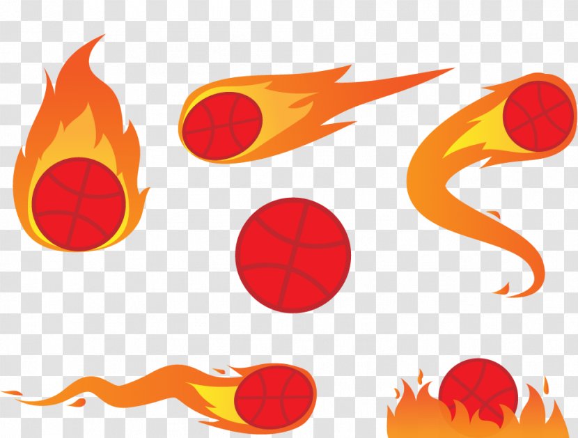 Basketball Fire Flame - Vector Crows Scene Transparent PNG