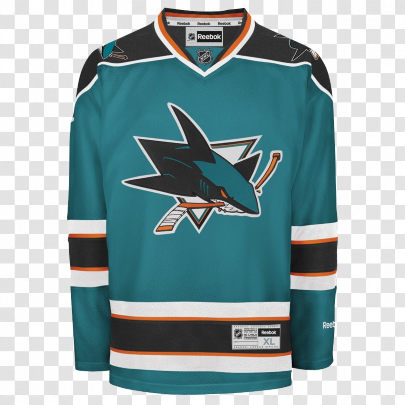 San Jose Sharks National Hockey League NHL Uniform Ice Jersey - Fights Cancer - Reebok Transparent PNG