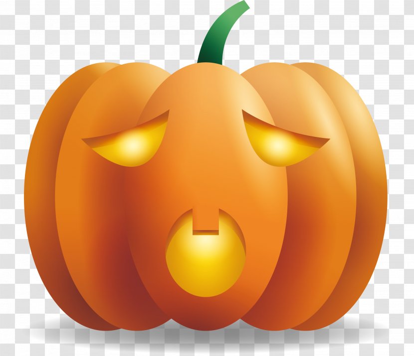 Jack-o-lantern Calabaza Pumpkin Halloween - Embarrassed Expression Head Transparent PNG