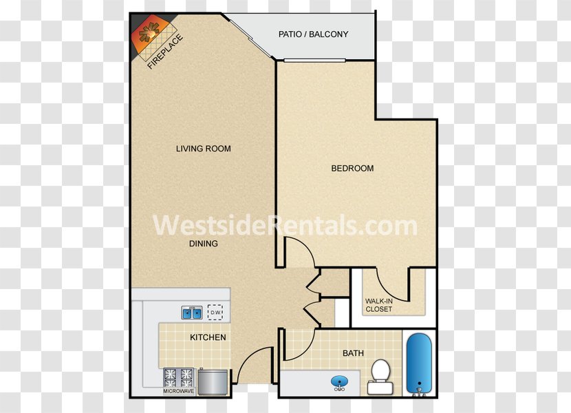 Savoy West Apartments Floor Plan Beverly Hills Burbank - Studio Apartment Transparent PNG