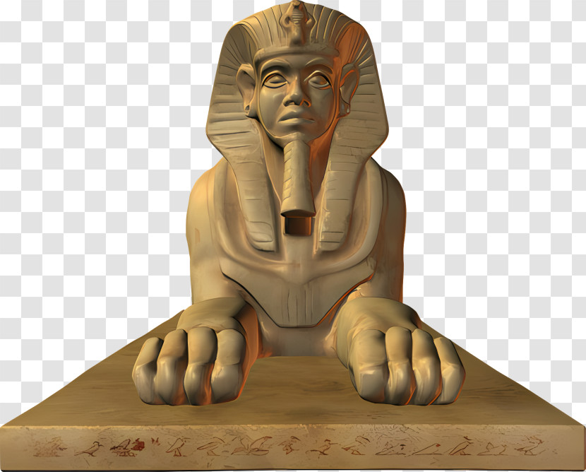 Egypt - Egyptian Sphinx Statue With Hieroglyphs Transparent PNG