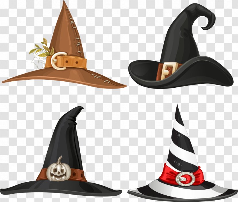 Witch Hat Buckle Stock Illustration - Different Colors Vector Transparent PNG