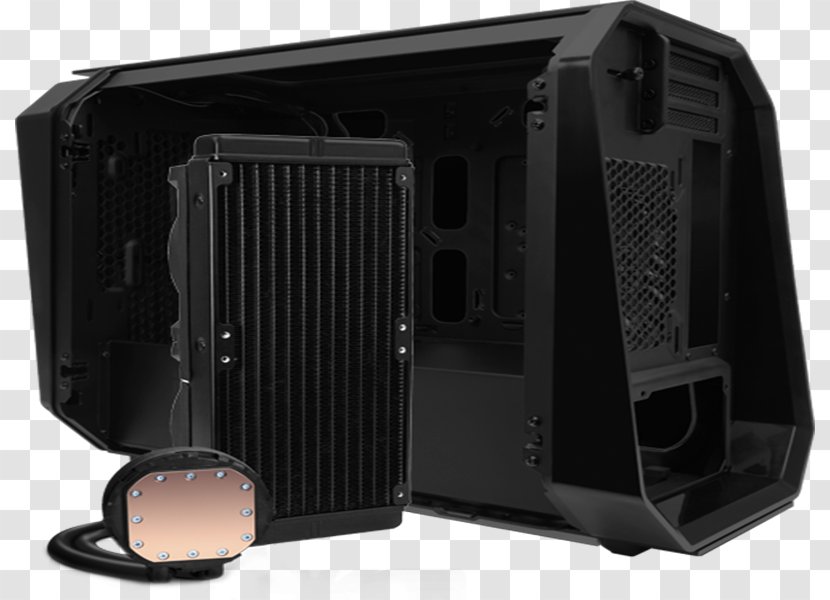 Computer Cases & Housings Antec Cube Black Case 0-761345-00168-7 Mini-ITX Personal - Silhouette - Xbox One Motherboard Front Transparent PNG
