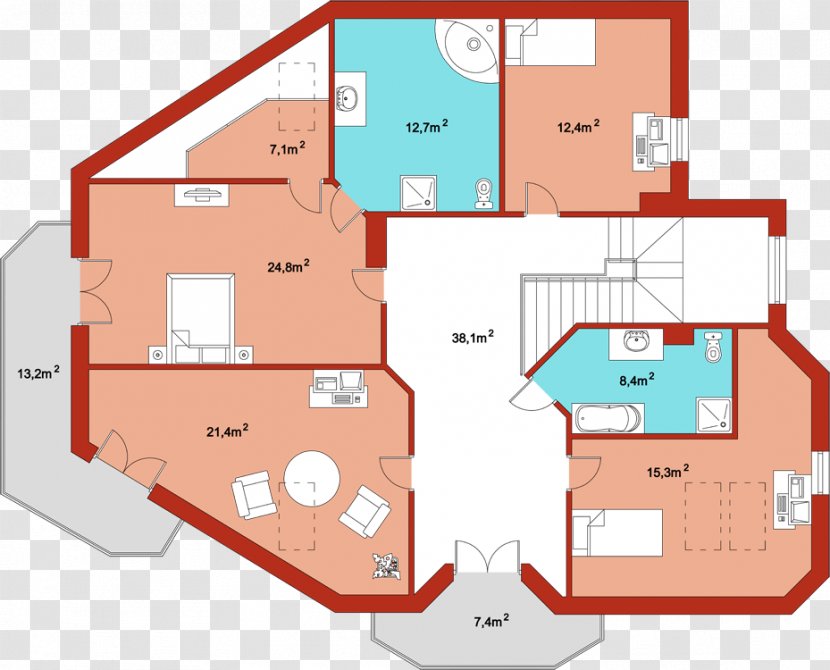 Floor Plan House Oak Residential Area Garage - Schematic Transparent PNG
