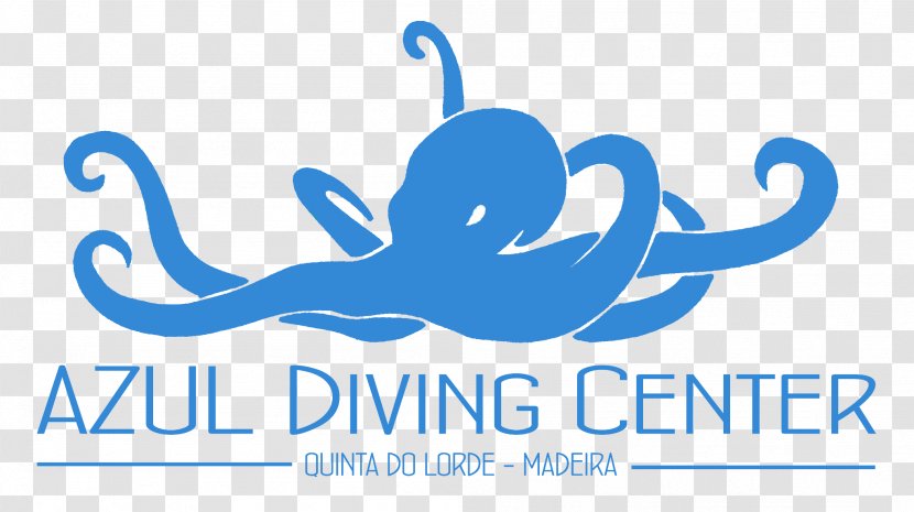 Logo Underwater Diving Dive Center Scuba Azul Madeira - Area Transparent PNG