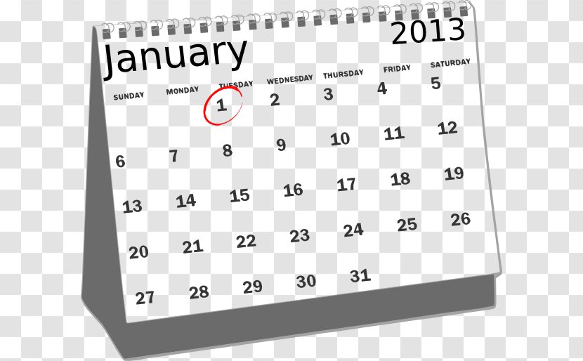 Calendar December Clip Art - Free Content - Monday Cliparts Transparent PNG