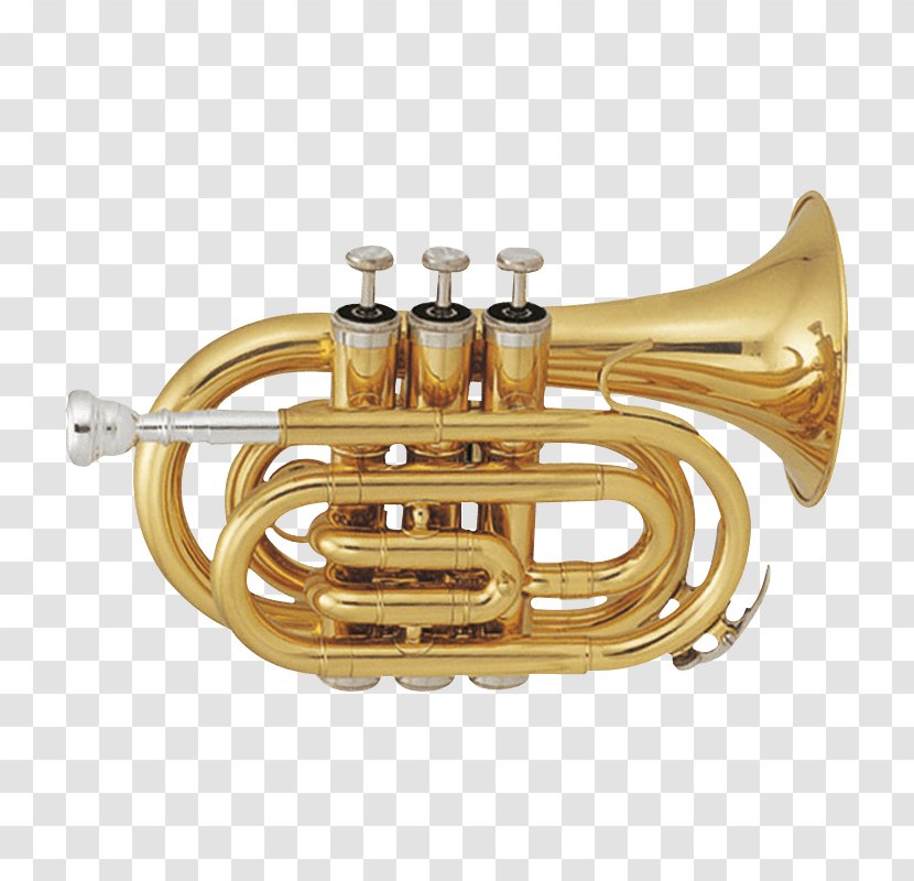 Pocket Trumpet Cornet Wind Instrument Brass Instruments - Frame Transparent PNG