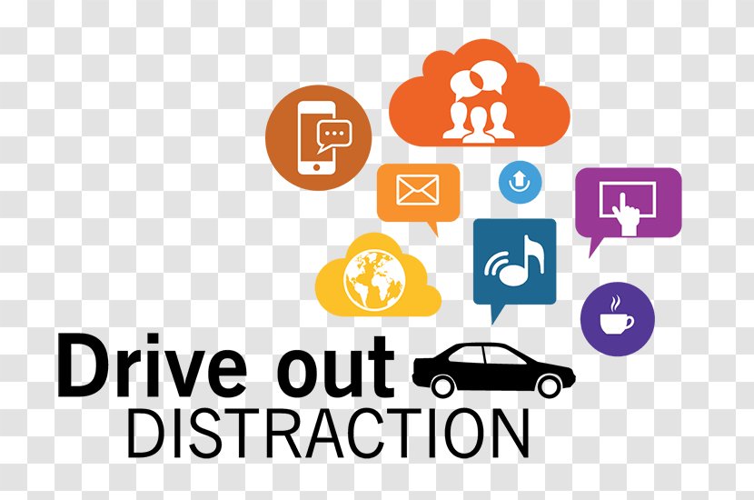 Distracted Driving Distraction Motor Vehicle Steering Wheels Texting While - Orange Transparent PNG