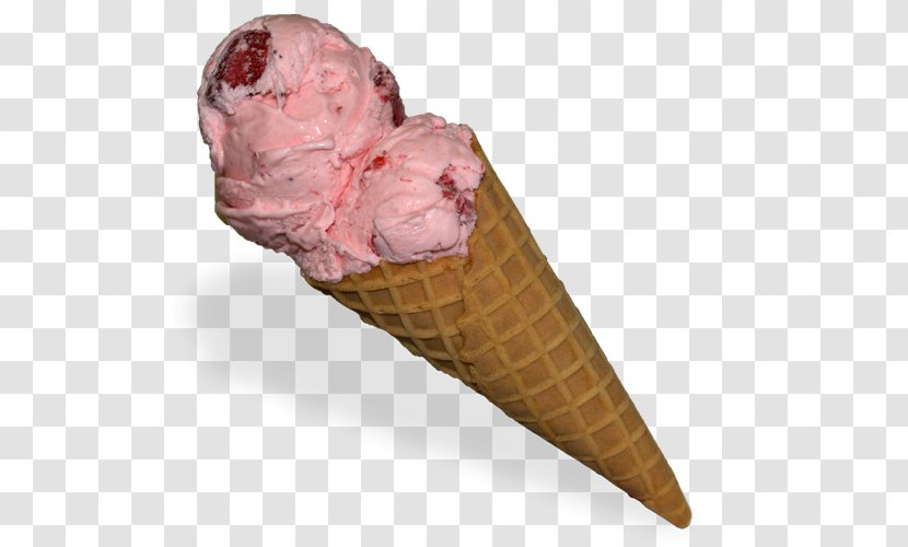 Neapolitan Ice Cream Cones Strawberry - Food Transparent PNG