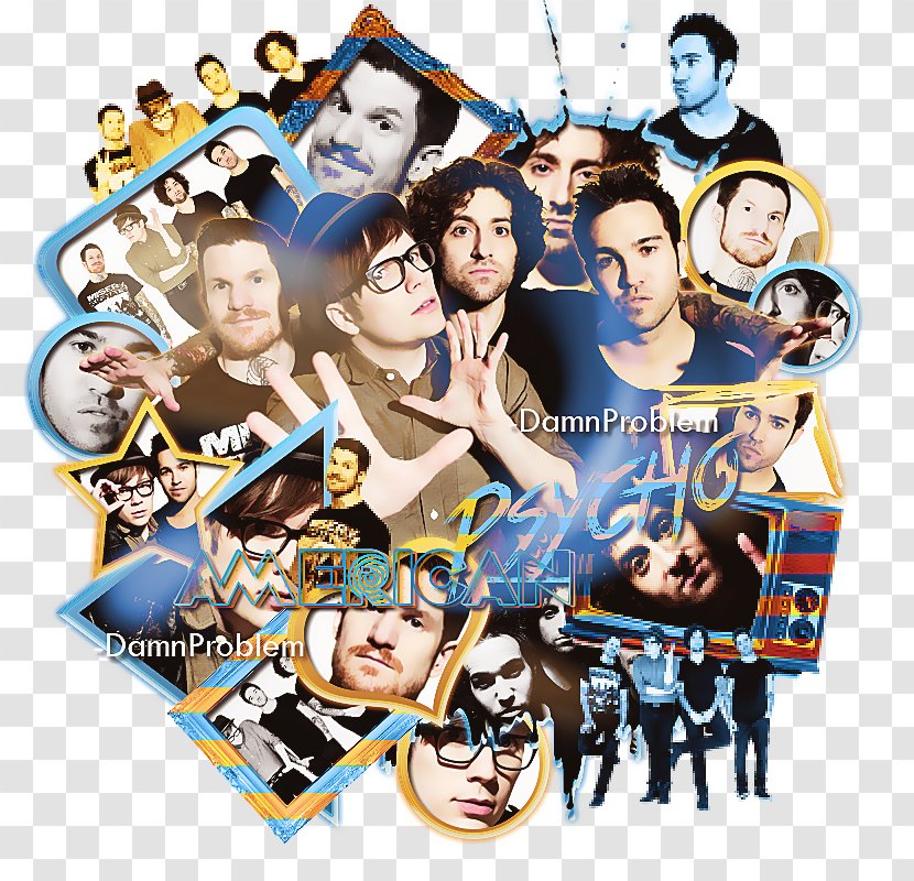 Rock Band Poster Collage Graphic Design Fall Out Boy - Author - AMERICAN PSYCHO Transparent PNG