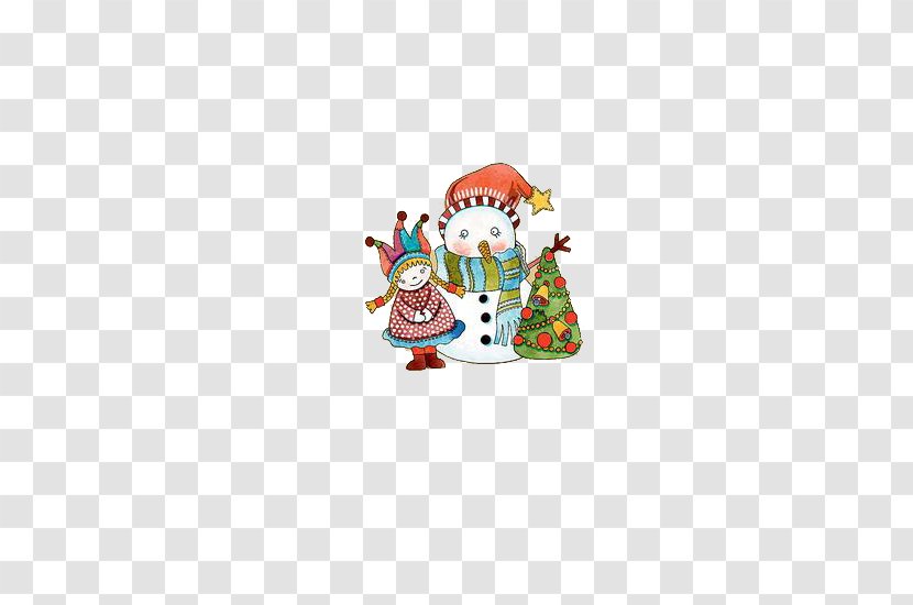 Christmas Cartoon Illustration - Child - Villain Snowman Tree Transparent PNG