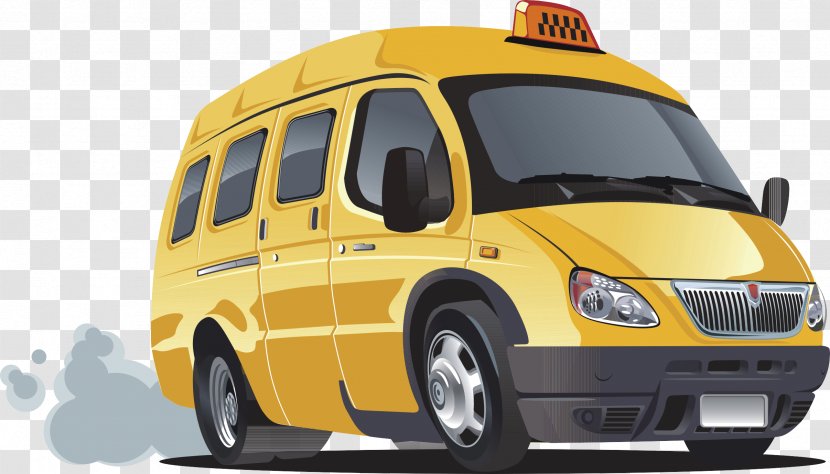 Taxi Bus Van Clip Art - Mode Of Transport - School Transparent PNG