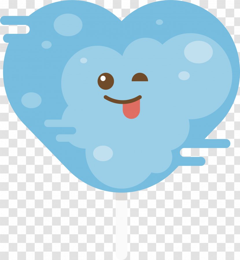 Lollipop Candy Blue - Frame - Tongue Shaped Heart Transparent PNG