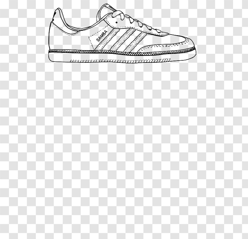 Sneakers Drawing Shoe - Monochrome - Samba Vector Transparent PNG