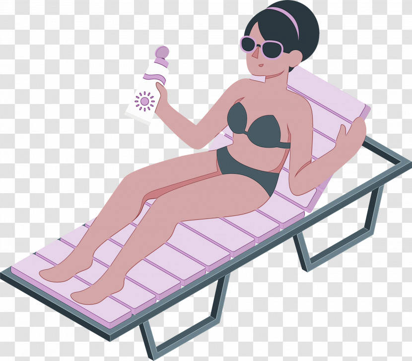 Sitting Chair Cartoon Line Table Transparent PNG