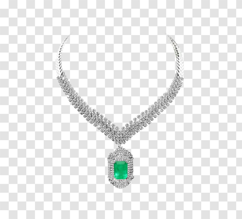 Emerald Necklace Gemstone Diamond Jewellery Transparent PNG