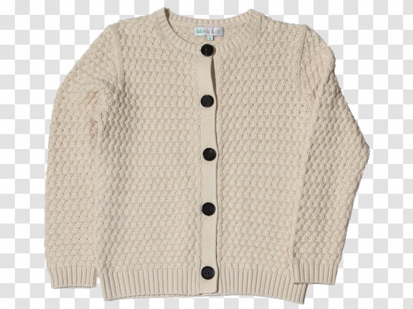 Cardigan Beige Sleeve Button Wool - Directions For Arm Knitting Transparent PNG