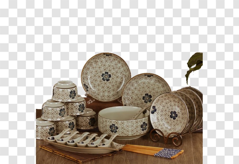 Jingdezhen Tableware Plate Porcelain - Table - Household Utensils Rice Bowl Transparent PNG