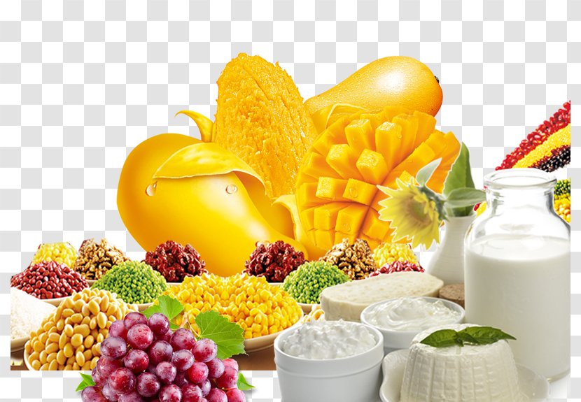 Juice Milk Fruit Cafxe9 Au Lait Vegetarian Cuisine - Mango Grape Transparent PNG