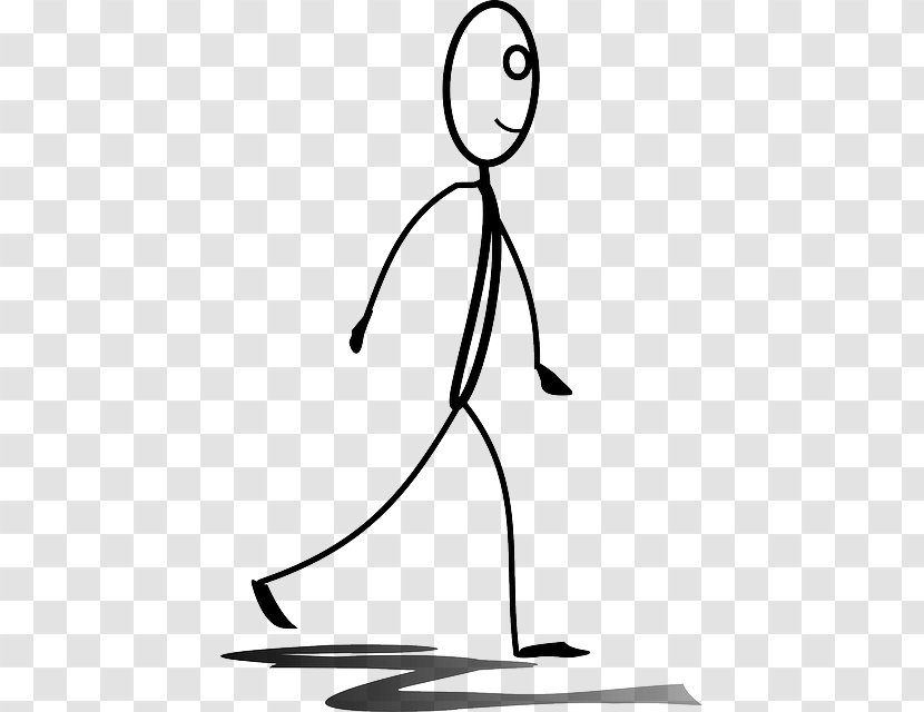 Stick Figure Walking Hiking Clip Art - Male - Ends Transparent PNG