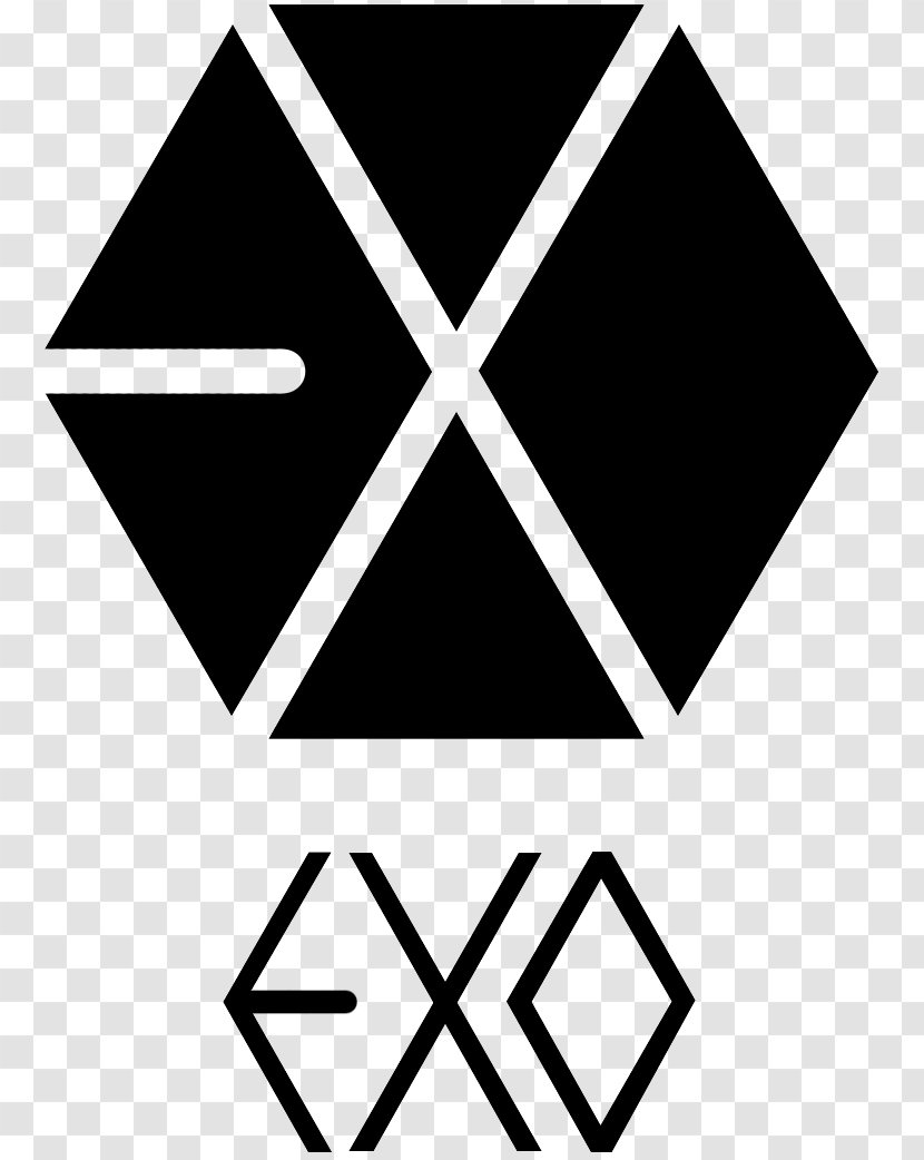 Growl EXO Logo K-pop Art - Monochrome - Dreiecke Transparent PNG