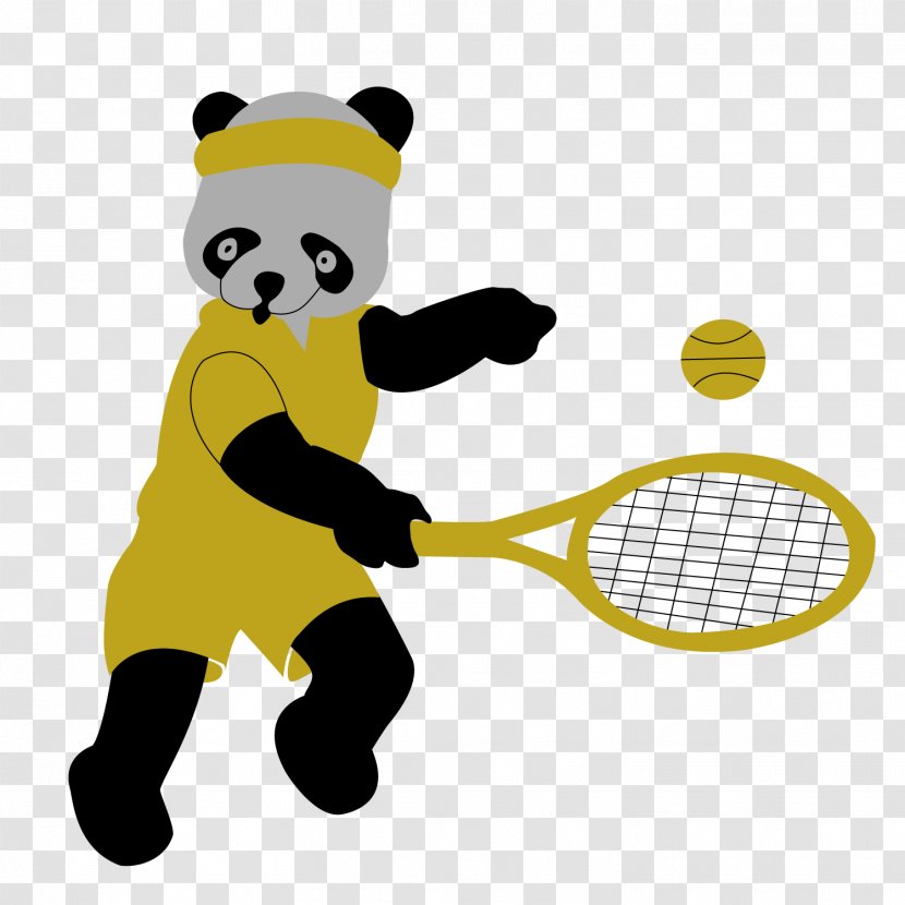Sport Tennis Volleyball Clip Art - Playing Panda Transparent PNG