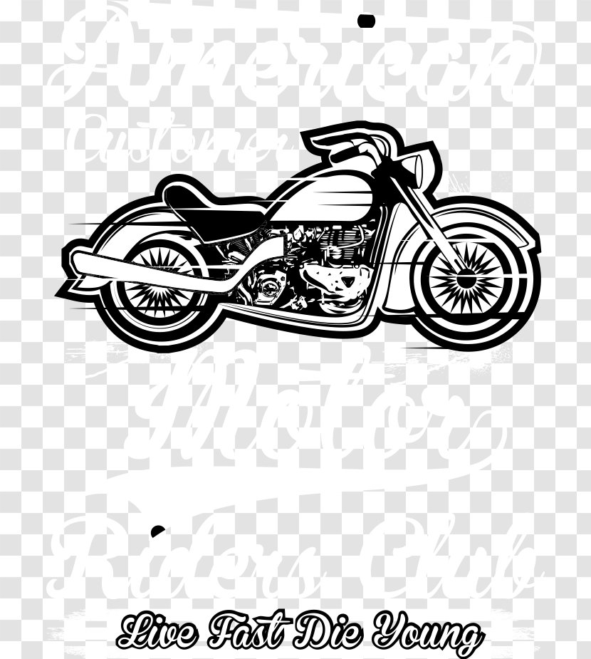 Motorcycle Cartoon Drawing - Hand-painted Speeding Transparent PNG