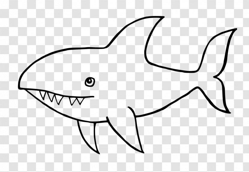 Great White Shark Drawing Line Art Clip - Sharks Transparent PNG