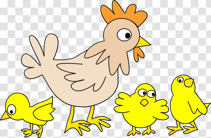 Chicken Bird Cartoon Yellow Beak Transparent PNG