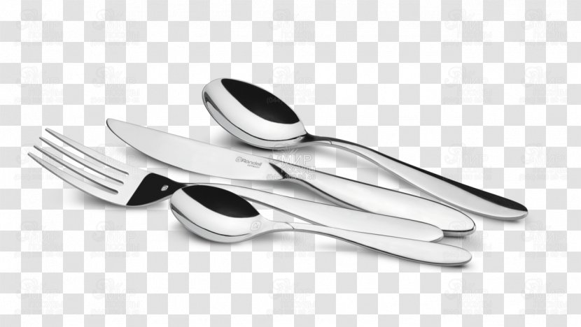 Knife Cutlery Spoon Tableware Stainless Steel - Black And White - Frying Pan Transparent PNG