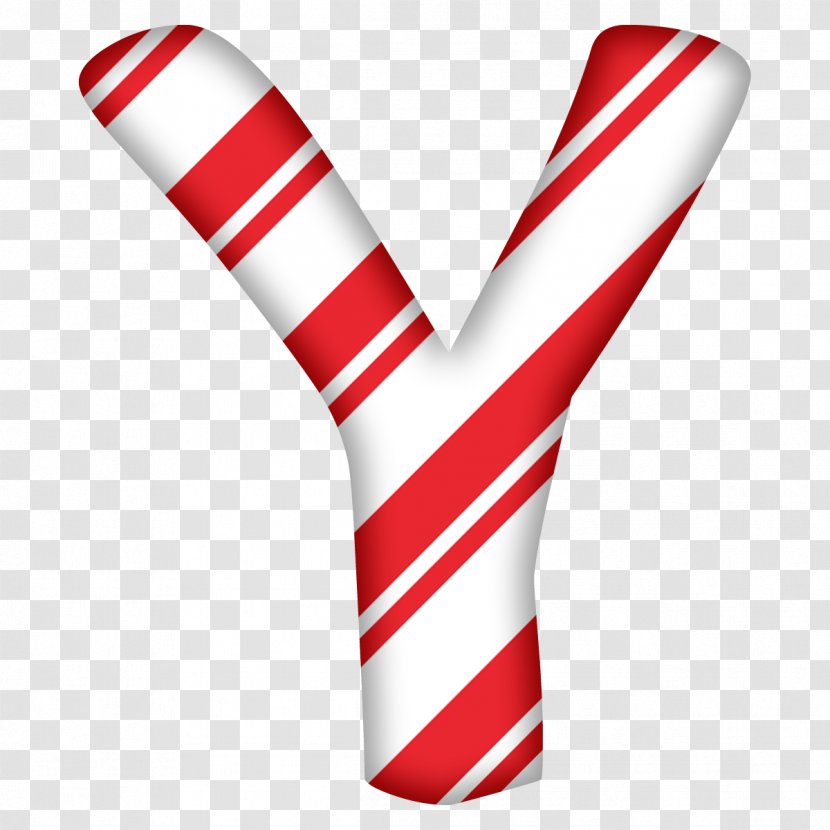 Candy Cane Letter Alphabet Santa Claus Christmas - A - LETTER D Transparent PNG