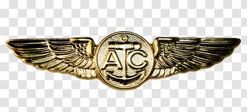 01504 Silver - Brass - Coast Guard Aviation Wings Transparent PNG