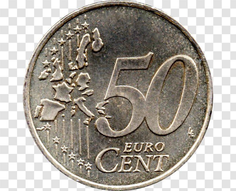 50 Cent Euro Coin Coins Transparent PNG