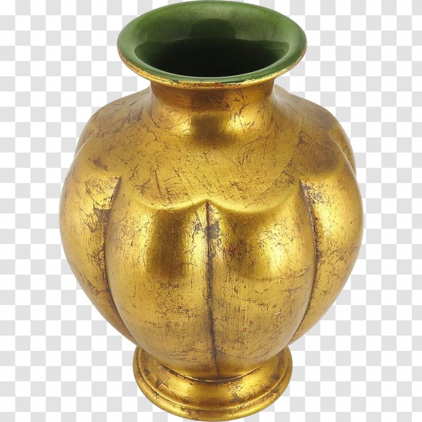 Vase Gold Leaf Ceramic Antique - Bisque Porcelain - Vintage Transparent PNG