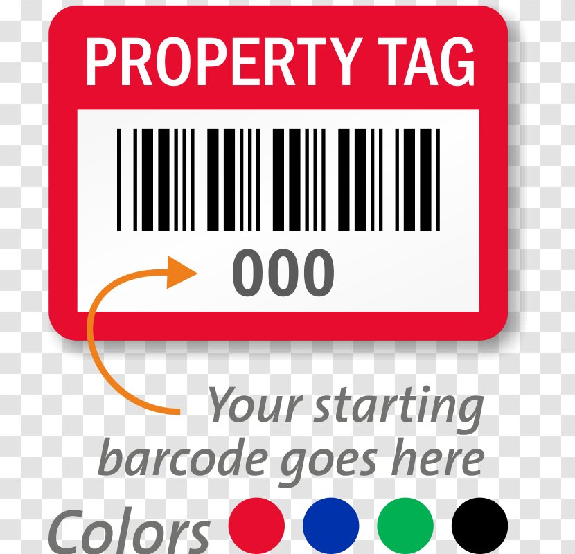 Barcode Label Fire Extinguishers Asset Tracking - Inventory Transparent PNG