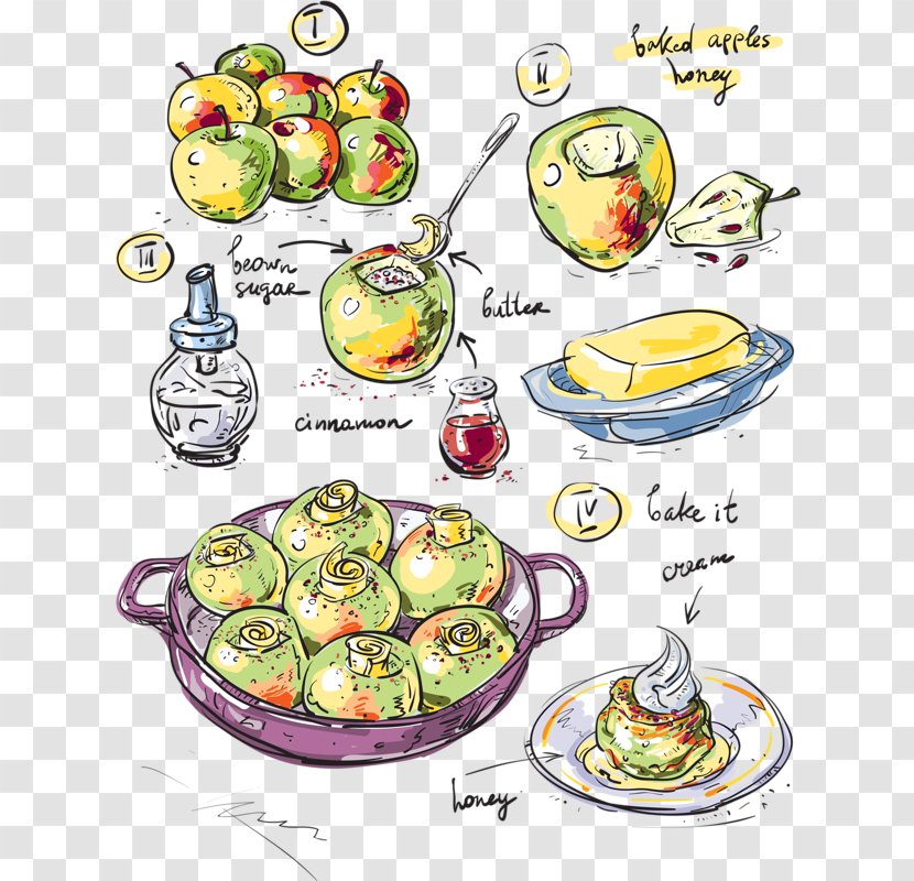 Fruit Apple Cake Pancake Recipe - Cooking - Making Transparent PNG