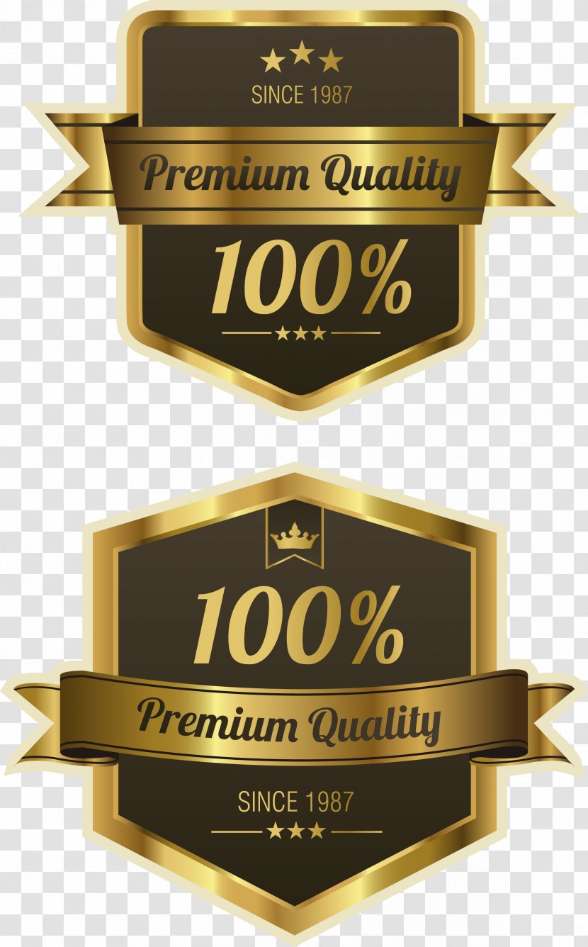 Quality Label Royalty-free - Logo - Vector Hand Painted Gold Badge Transparent PNG