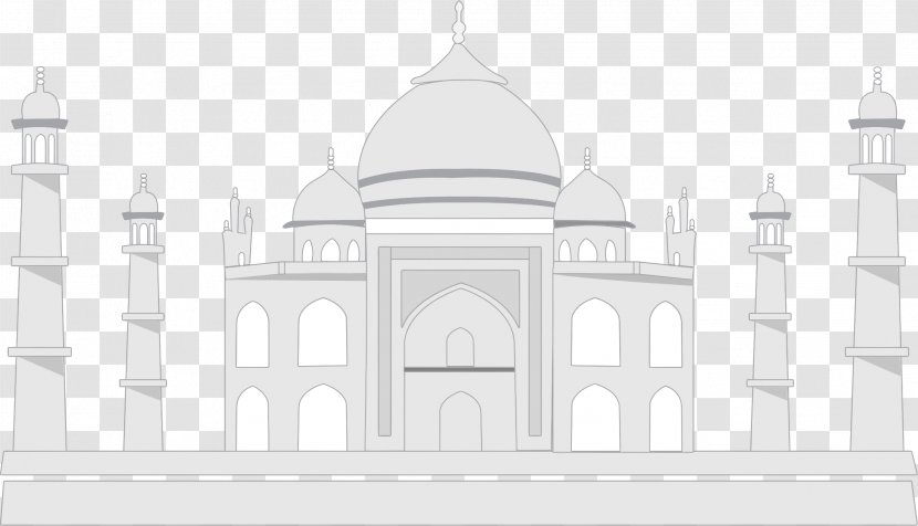 Black Taj Mahal Clip Art - Text - Transparent Background Transparent PNG