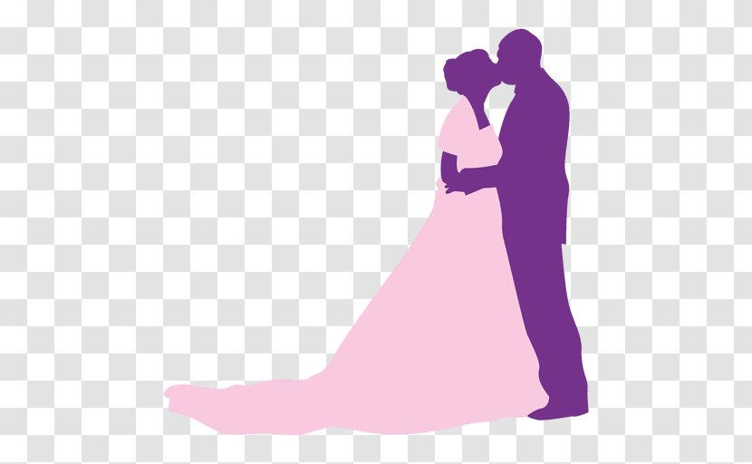 Silhouette Wedding Kiss Couple - Bridegroom Transparent PNG