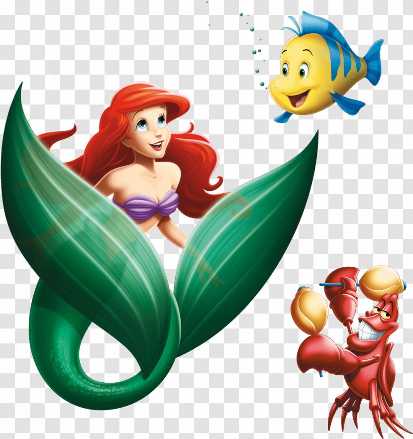 Ariel Sebastian The Little Mermaid Disney Princess - Mythical Creature - Flounder Transparent PNG