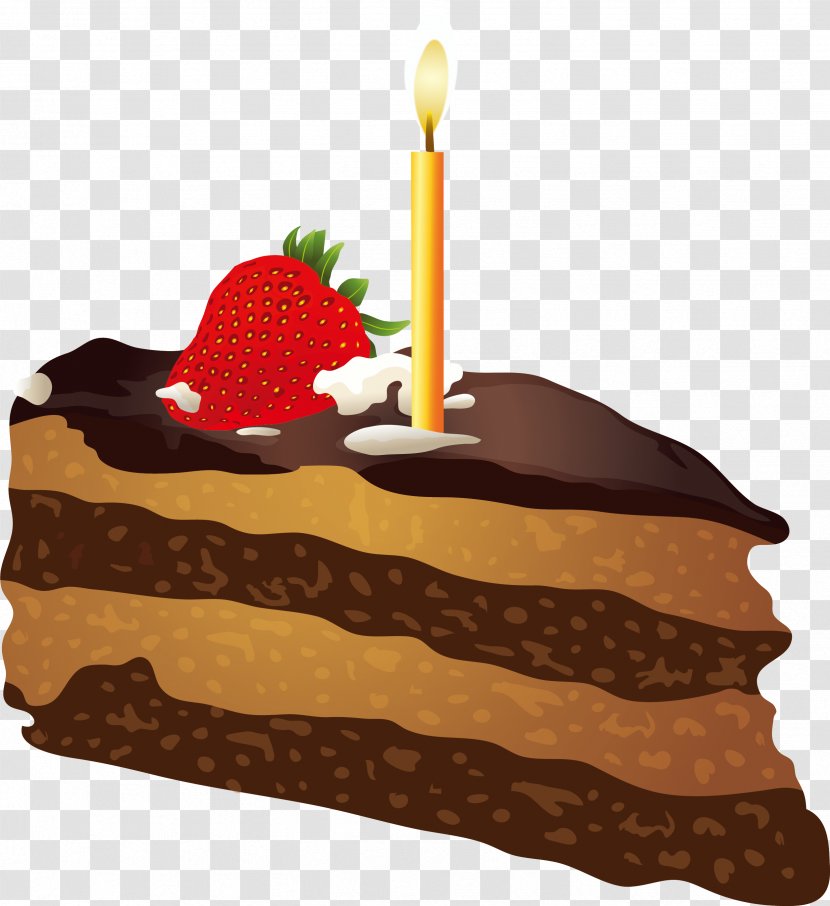 Chocolate Cake Brownie Torte - Dark - Triangle Transparent PNG