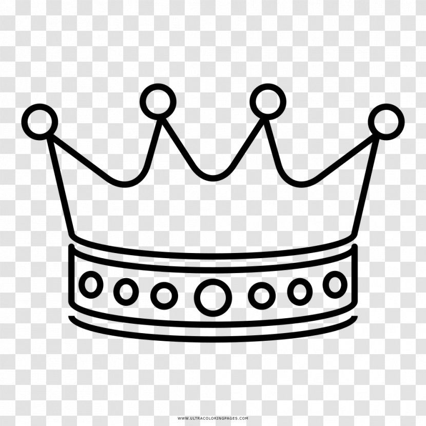 Drawing Coloring Book Crown Black And White - Line Art Transparent PNG