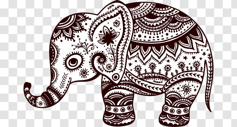 Sticker Wall Decal Elephant Polyvinyl Chloride - Visual Arts Transparent PNG