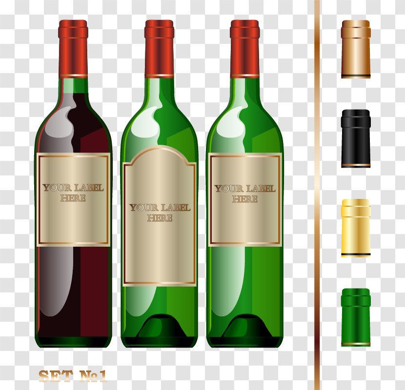 Red Wine Bottle Alcoholic Beverage - Flower - Packaging Design Transparent PNG