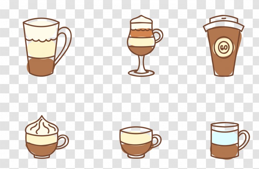 Coffee Cup Espresso Latte Caffxe8 Americano - Drinks Painted Icon Transparent PNG