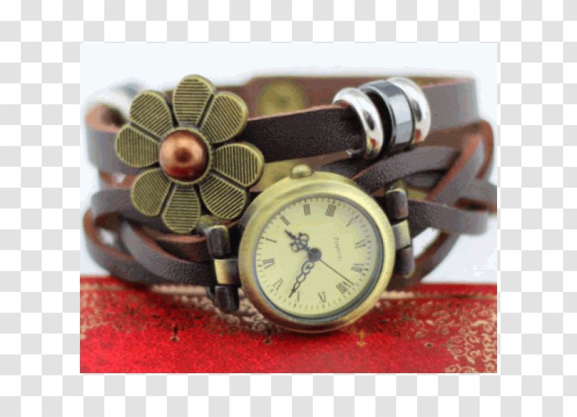 Watch Bracelet Strap Leather Vintage Clothing - Flower Transparent PNG