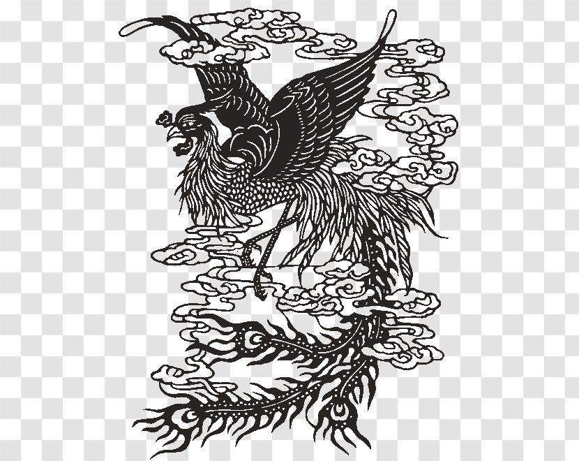 Papercutting Fenghuang Art Clip - Beak - Hanten Transparent PNG