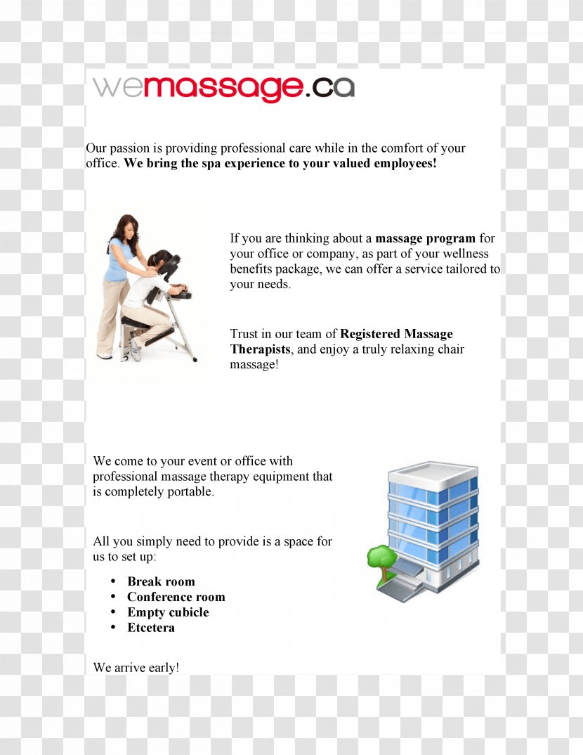 Massage Chair Office Employee Benefits - Spa - Proposal Transparent PNG