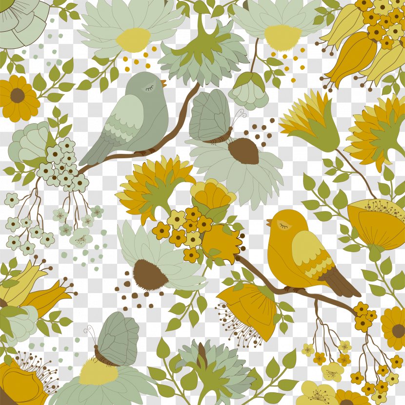 Bird Flower Color Shading Background - Stock Photography Transparent PNG