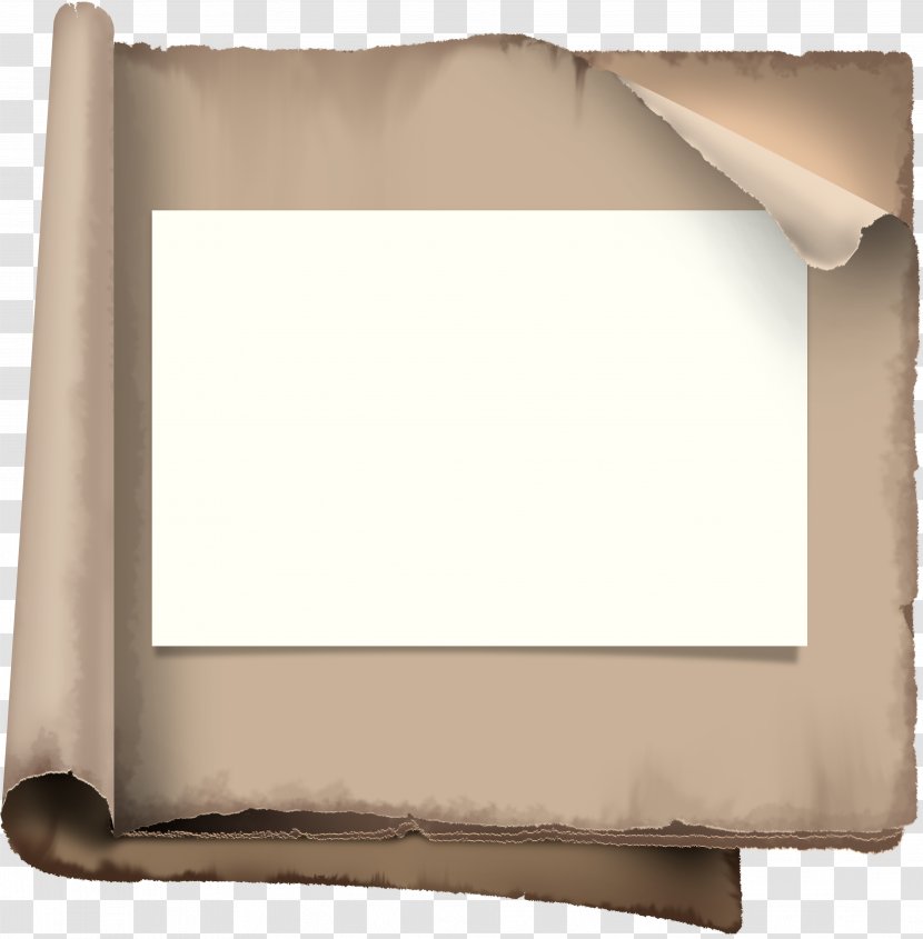 Paper PhotoScape Scroll Page - Rectangle - Parchment Transparent PNG